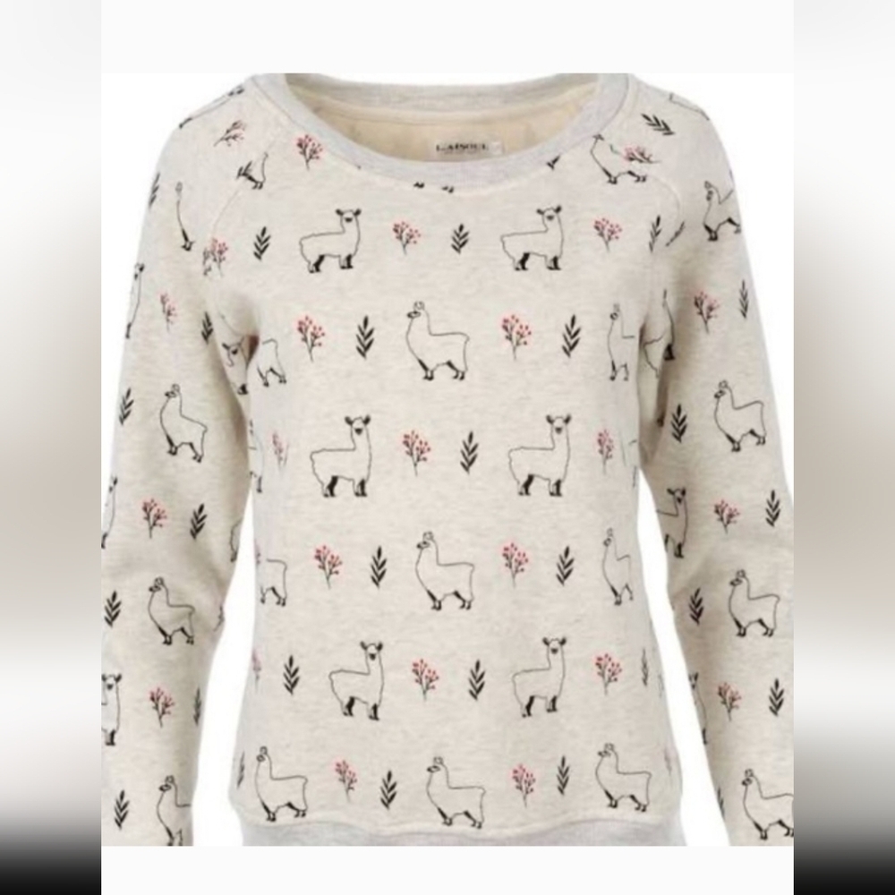 Whimsical Cream Llama Pattern Sweater